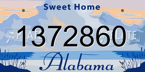 1372860 Alabama License Plate
