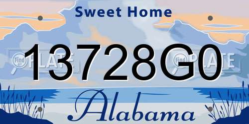 13728G0 Alabama License Plate