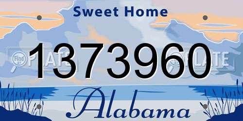 1373960 Alabama License Plate