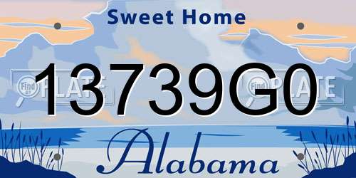 13739G0 Alabama License Plate