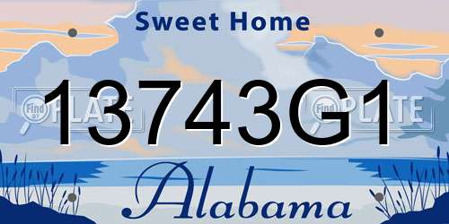 13743G1 Alabama License Plate