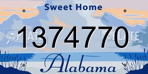 1374770 Alabama License Plate