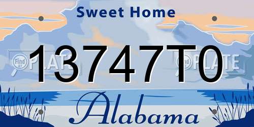 13747T0 Alabama License Plate