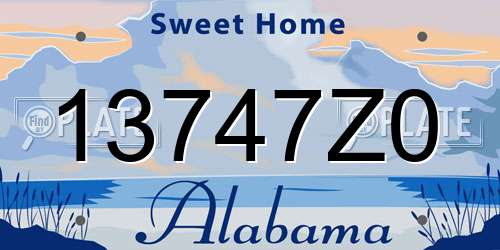 13747Z0 Alabama License Plate