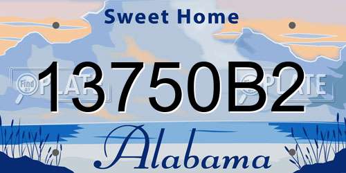 13750B2 Alabama License Plate