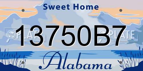 13750B7 Alabama License Plate
