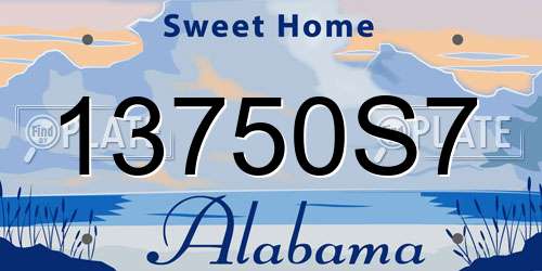 13750S7 Alabama License Plate