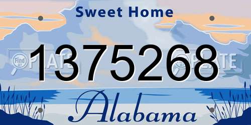 1375268 Alabama License Plate