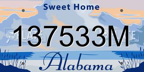 137533M Alabama License Plate