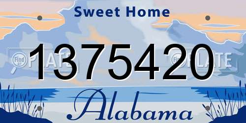 1375420 Alabama License Plate