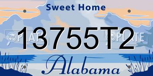 13755T2 Alabama License Plate