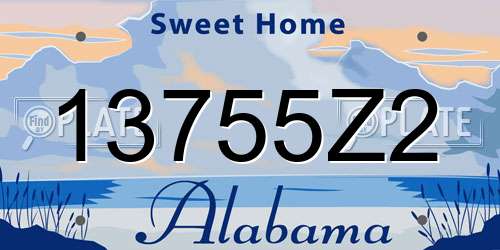 13755Z2 Alabama License Plate