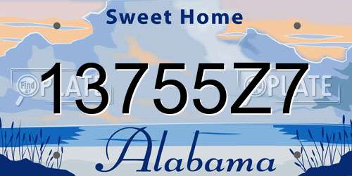 13755Z7 Alabama License Plate