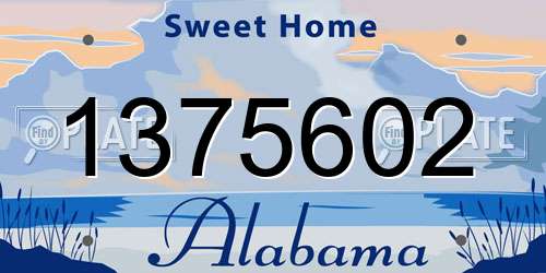 1375602 Alabama License Plate