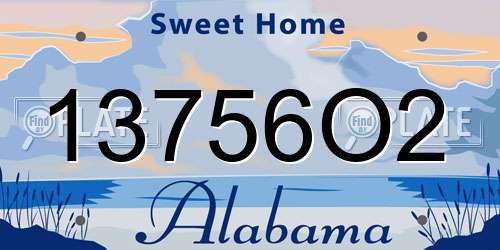 13756O2 Alabama License Plate