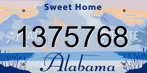 1375768 Alabama License Plate