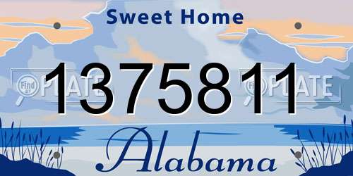 1375811 Alabama License Plate