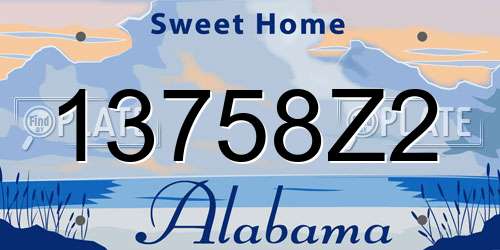 13758Z2 Alabama License Plate