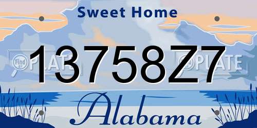 13758Z7 Alabama License Plate