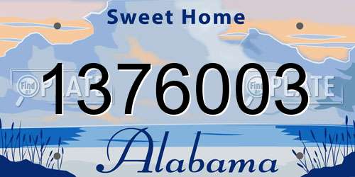 1376003 Alabama License Plate