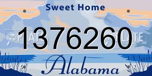 1376260 Alabama License Plate