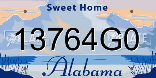 13764G0 Alabama License Plate
