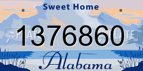 1376860 Alabama License Plate
