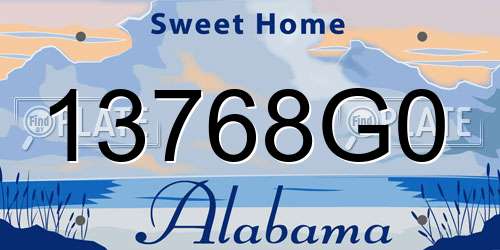 13768G0 Alabama License Plate