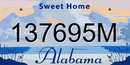 137695M Alabama License Plate