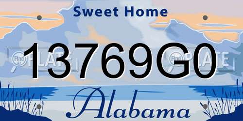 13769G0 Alabama License Plate