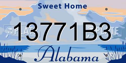13771B3 Alabama License Plate
