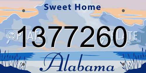 1377260 Alabama License Plate