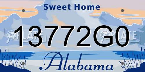 13772G0 Alabama License Plate
