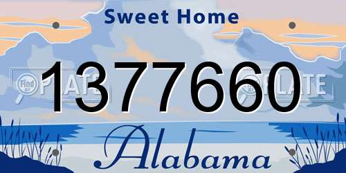 1377660 Alabama License Plate
