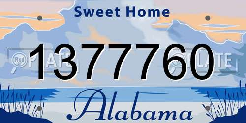 1377760 Alabama License Plate