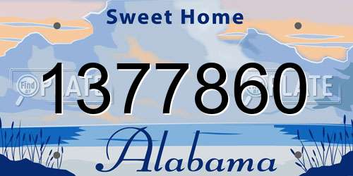 1377860 Alabama License Plate