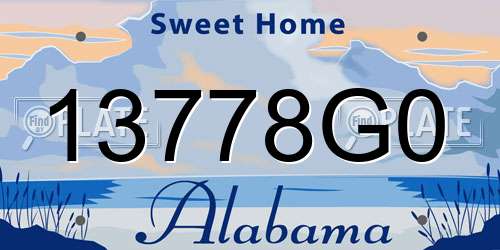 13778G0 Alabama License Plate