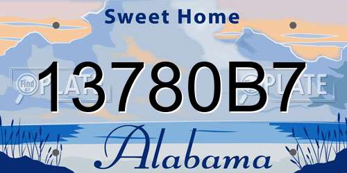 13780B7 Alabama License Plate