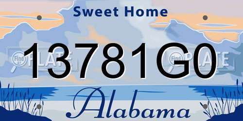 13781G0 Alabama License Plate
