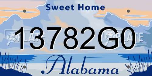 13782G0 Alabama License Plate