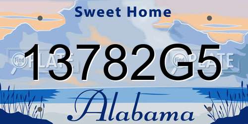 13782G5 Alabama License Plate