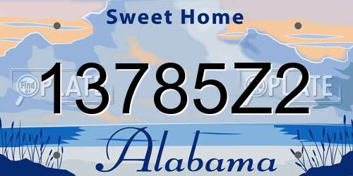 13785Z2 Alabama License Plate