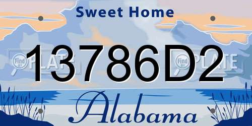 13786D2 Alabama License Plate