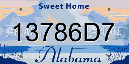13786D7 Alabama License Plate