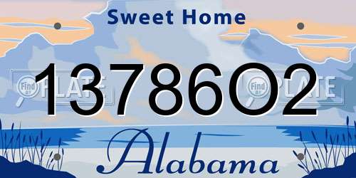13786O2 Alabama License Plate