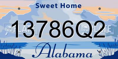 13786Q2 Alabama License Plate