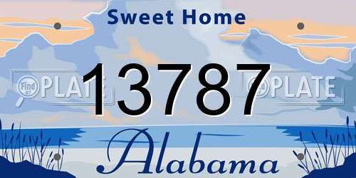 13787 Alabama License Plate