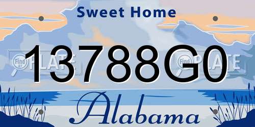 13788G0 Alabama License Plate