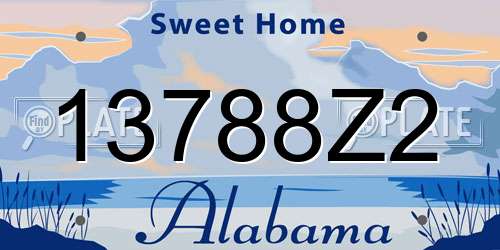 13788Z2 Alabama License Plate