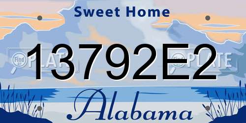 13792E2 Alabama License Plate